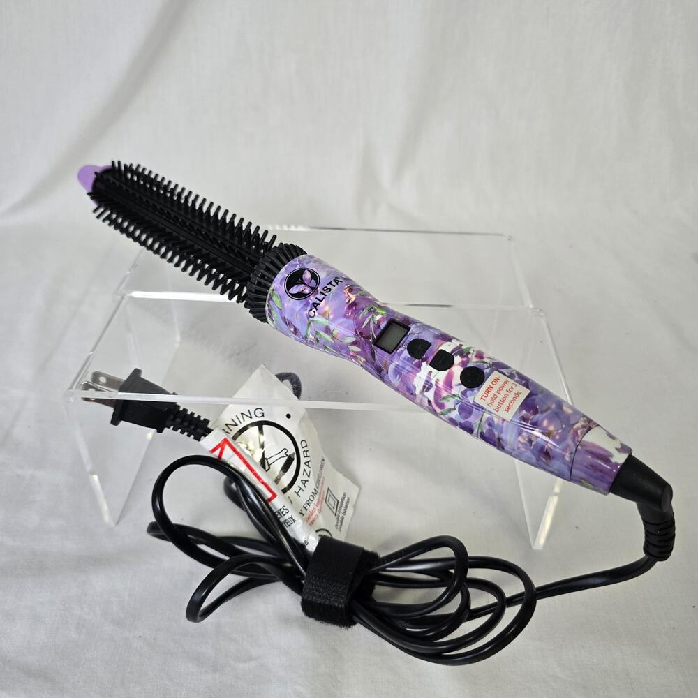 Calista Perfecter PRO .75" Heated Brush Model PF002B Purple Floral Digital